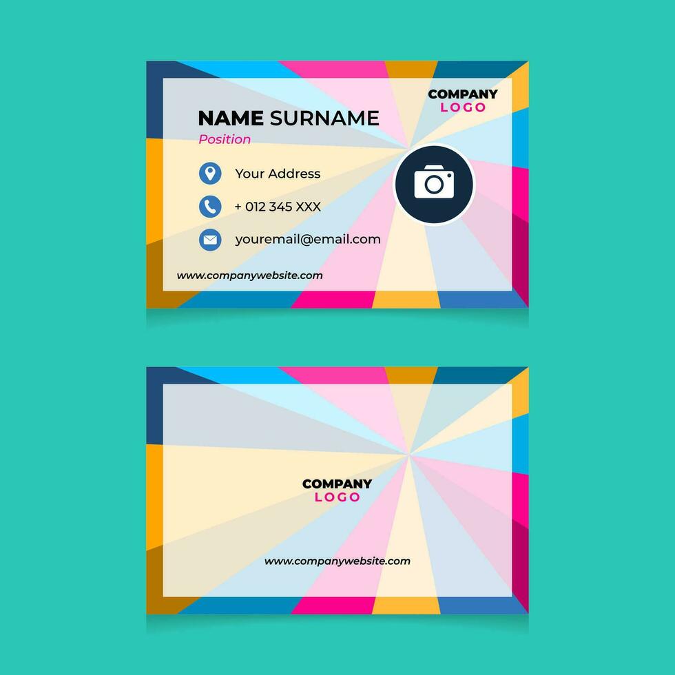 Abstract Geometric Name Card Design for Business or Company vector