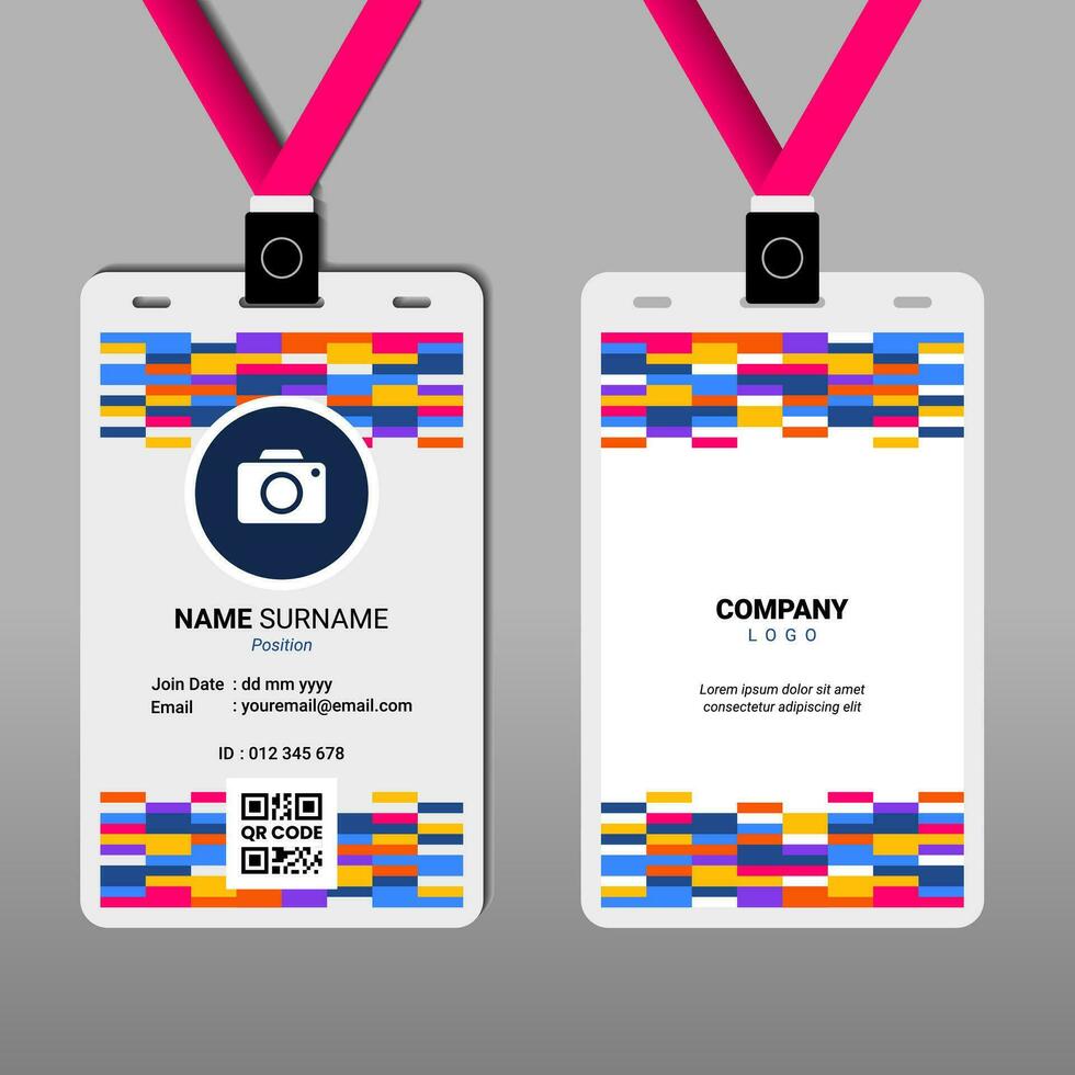 Abstract Geometric ID Card Design for Business or Company vector
