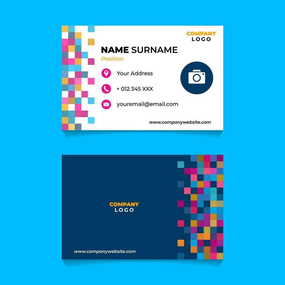 Abstract Geometric Name Card Design for Business or Company vector