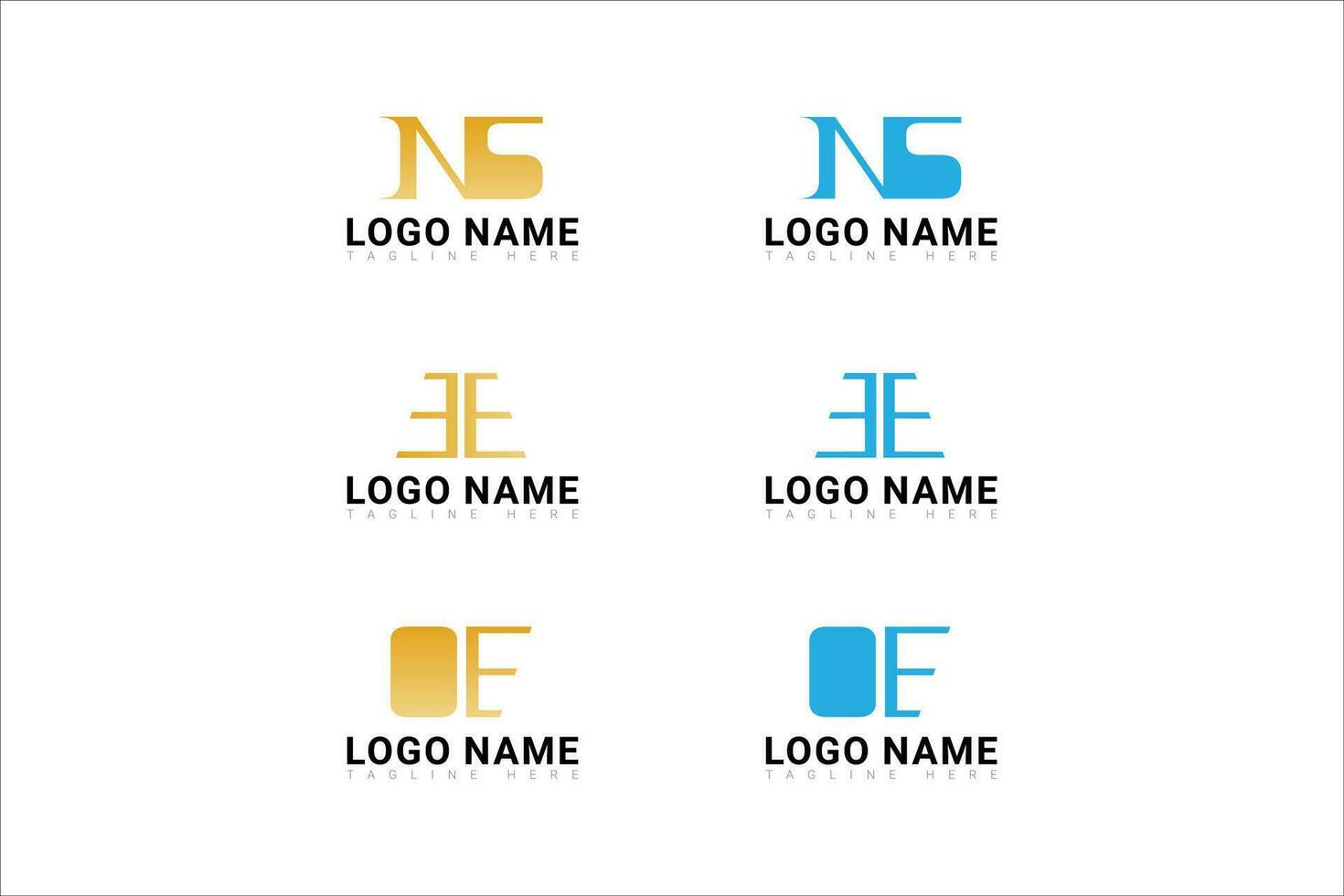 Letter logo design set with luxry style vector