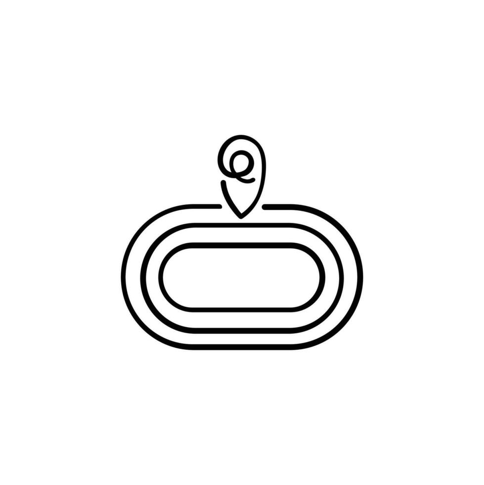 Running Track Line Style Icon Design vector