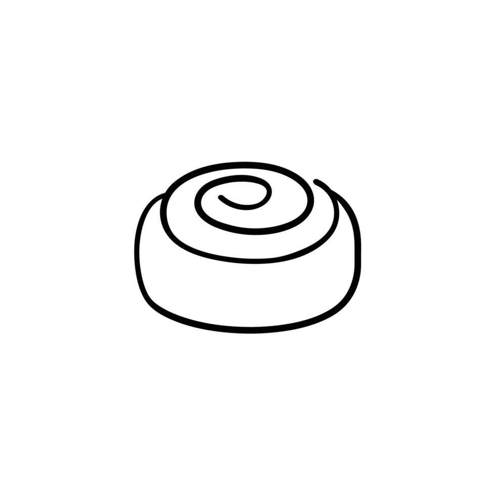 Cinnamon Roll Line Style Icon Design vector