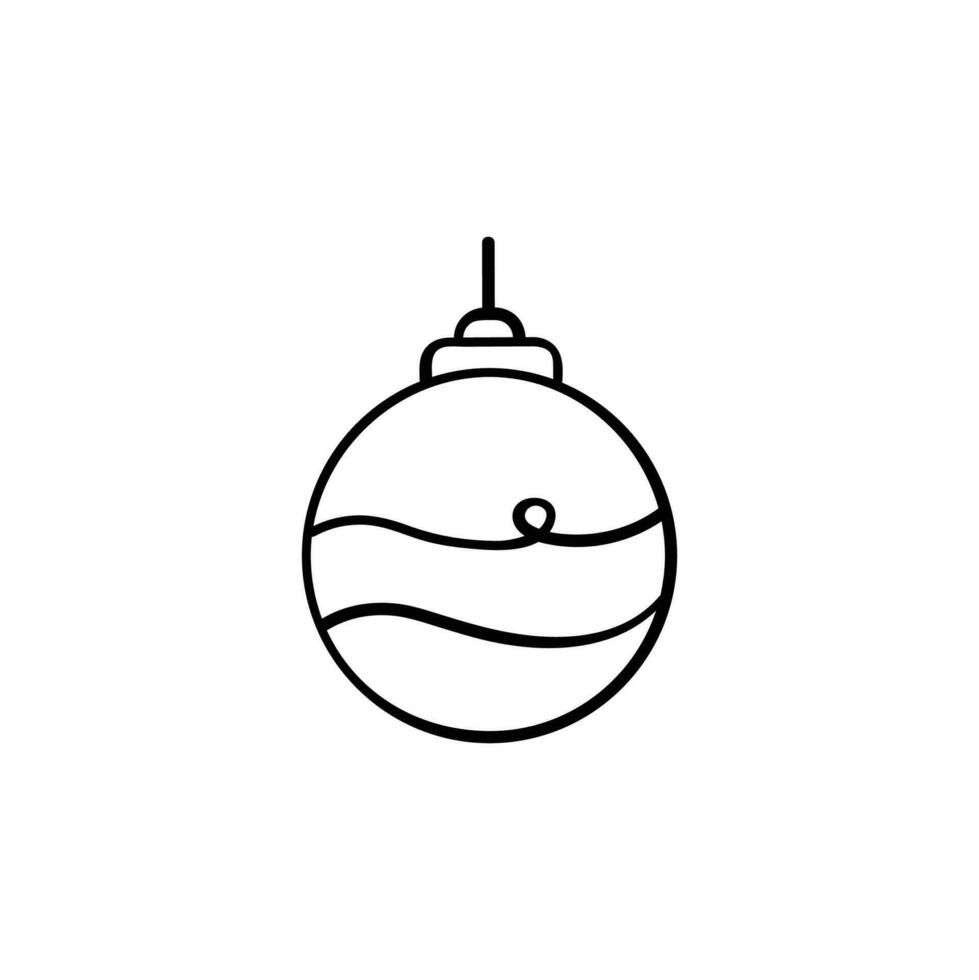 Christmas Ball Line Style Icon Design vector