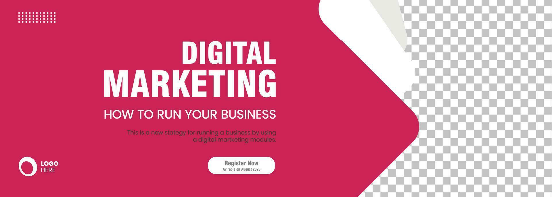 Digital Marketing concepts, red pink color curve banner design, used for vector banner template for presentation banner UI