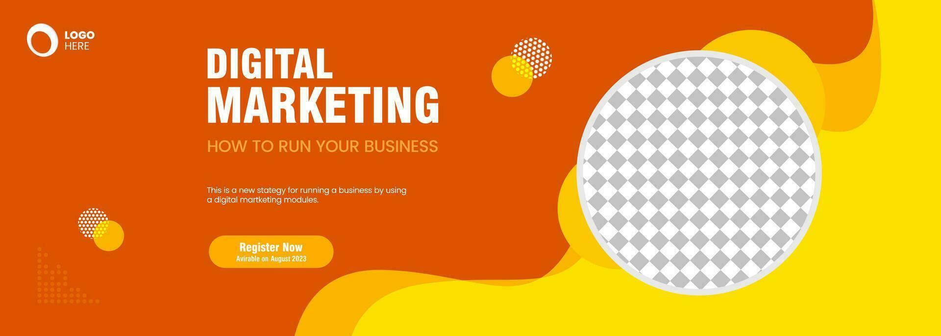 Red and Yellow Banner Digital marketing concept template Design, and social media post digital marketing banner design vector