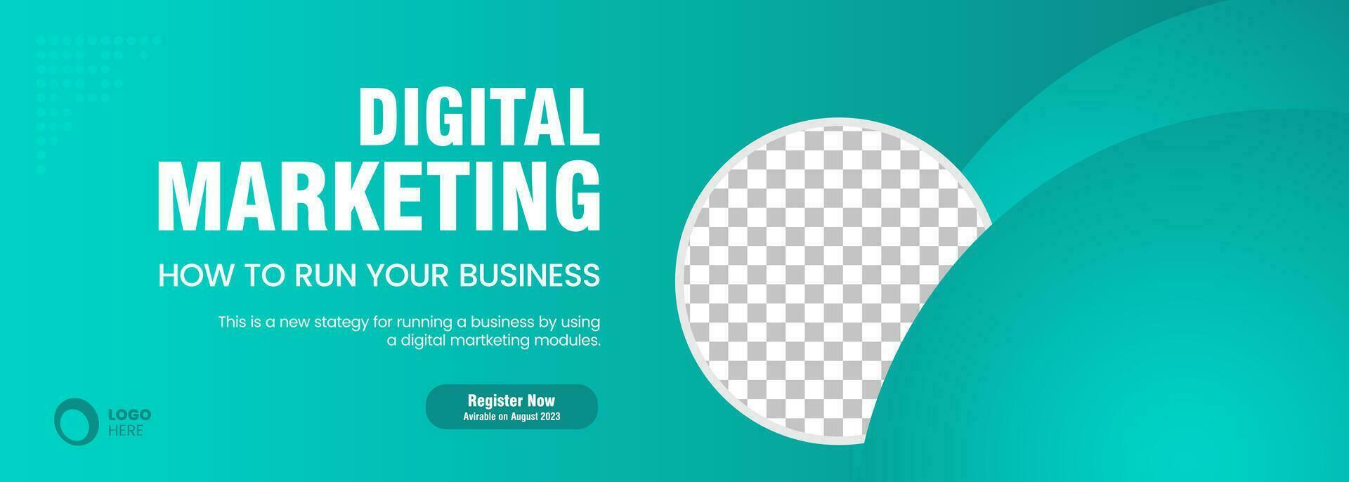 Digital marketing banner Blue Design, and digital marketing social media post banner. business marketing post banner. digital marketing banner vector