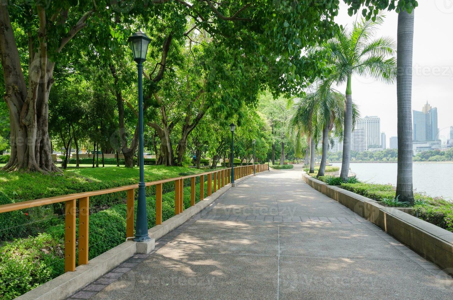Pathway in the Public Park at Bangkok of Thailand photo