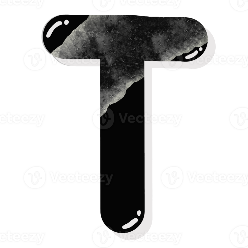 Hand drawn monochrome water drop font png