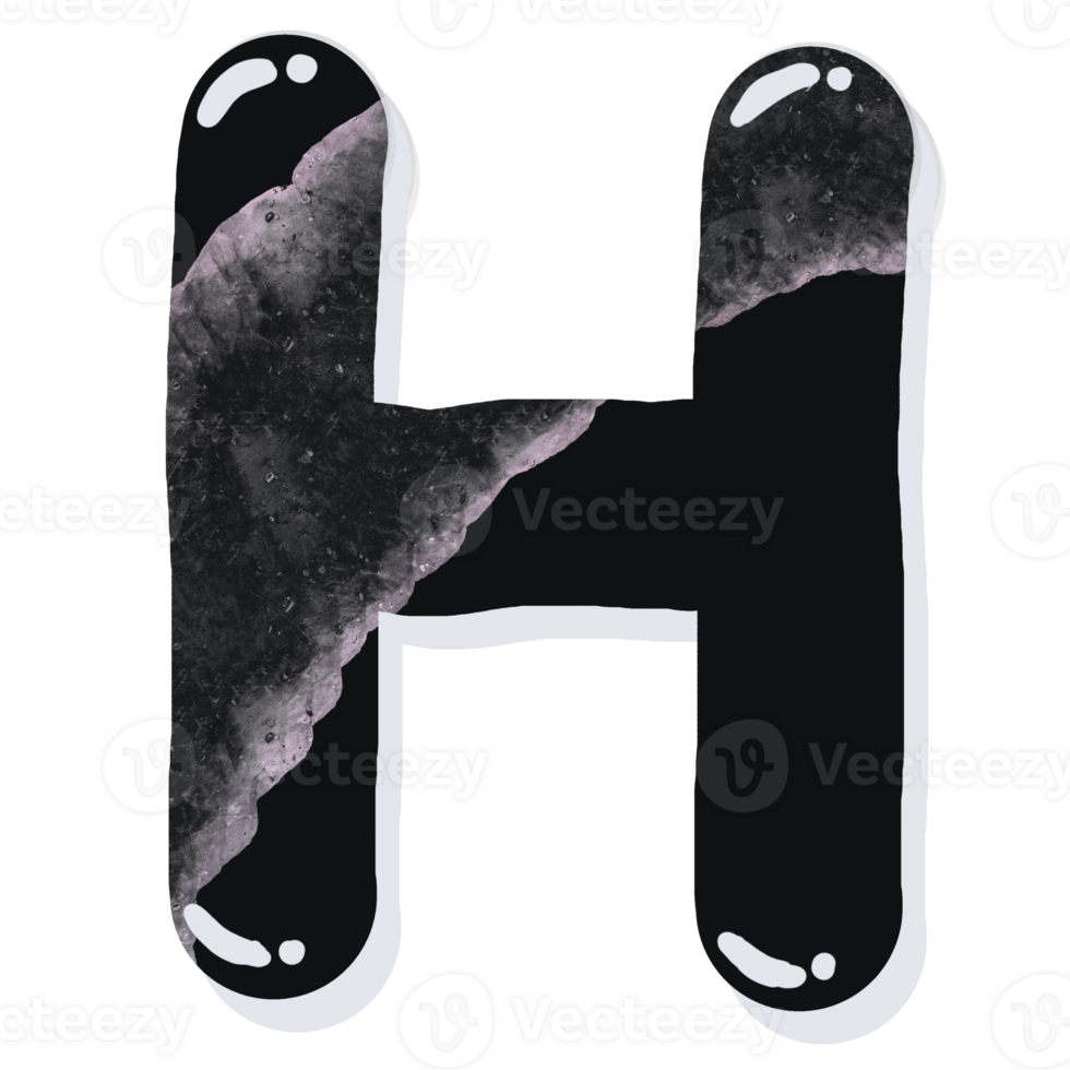 Hand drawn monochrome water drop font png