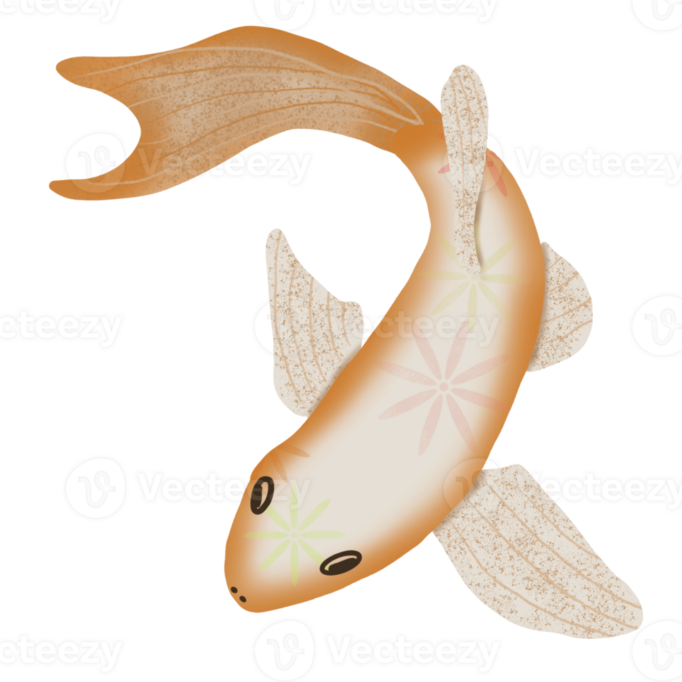 koi orange blomma mönster png