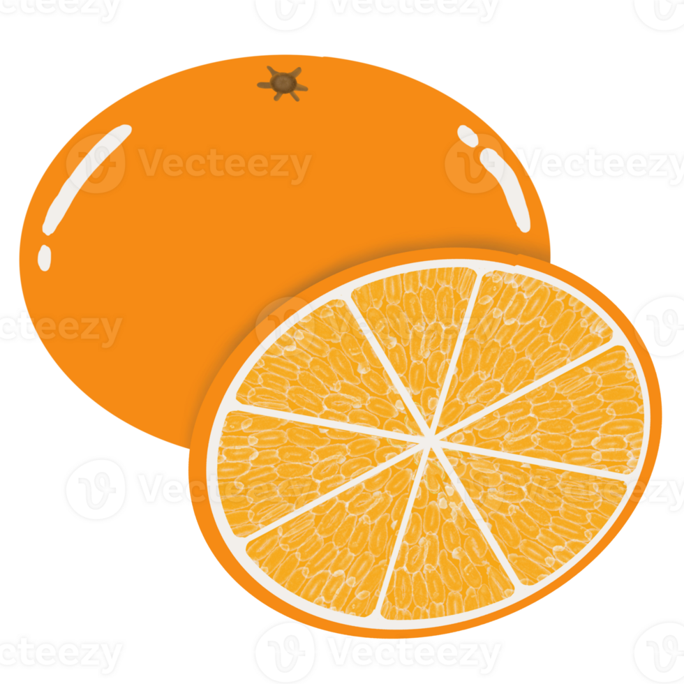 Sliced sweet orange png