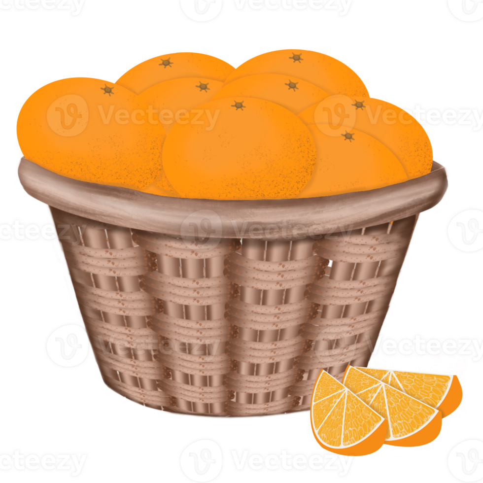 Orange In A Basket png
