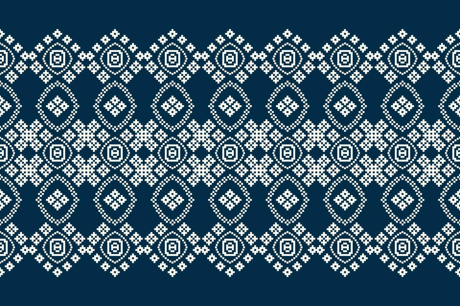 étnico geométrico tela modelo cruzar puntada.ikat bordado étnico oriental píxel modelo azul antecedentes. resumen, vector, ilustración. textura,ropa,marco,decoración,motivos,seda fondo de pantalla. vector