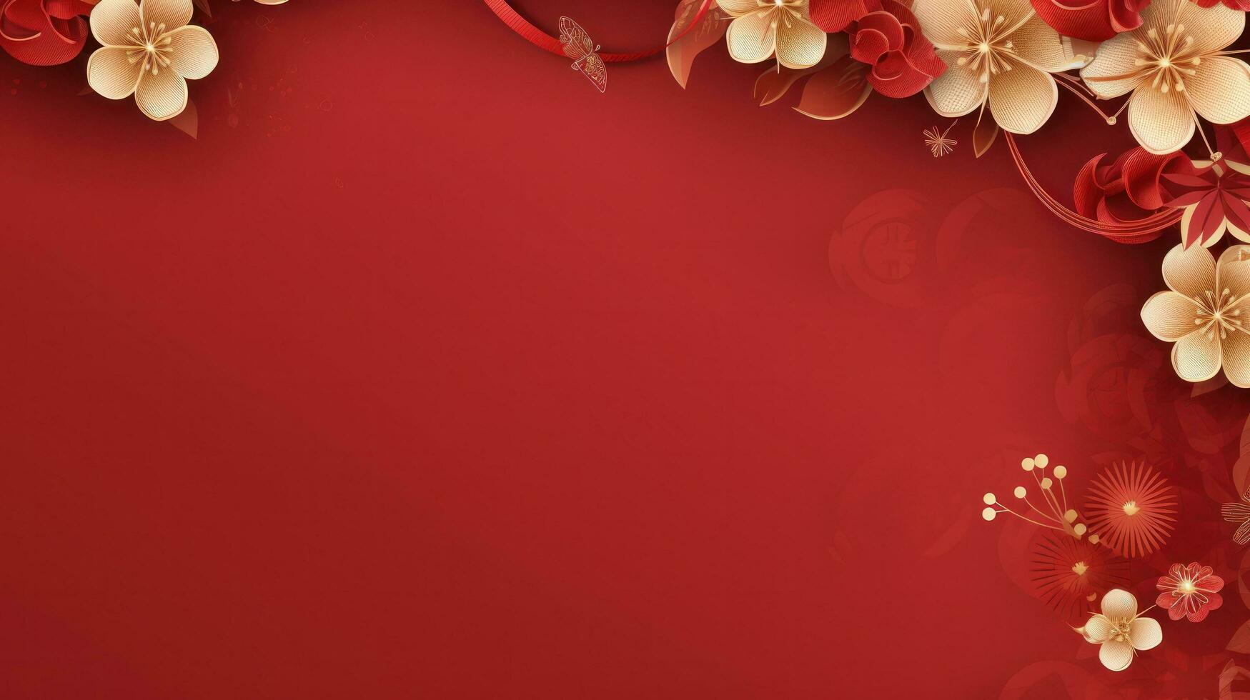 Chinese holiday background with flowers photo
