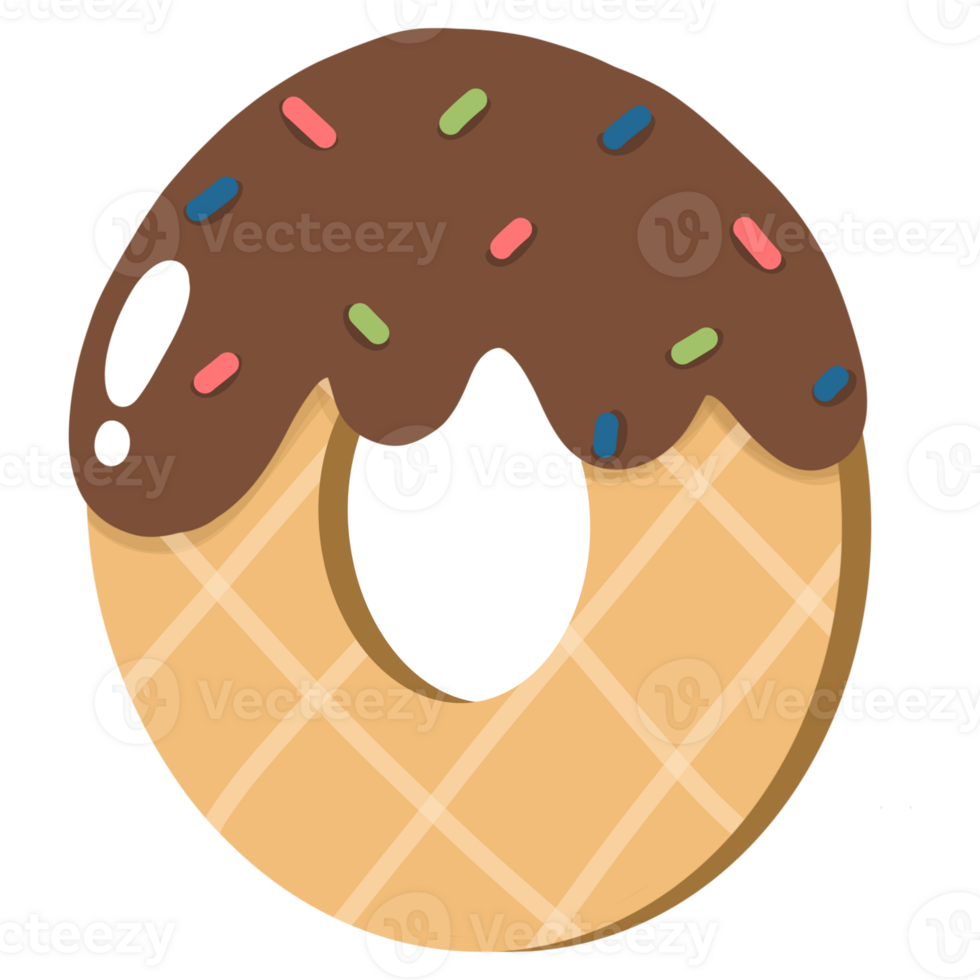 Ice cream number waffle png