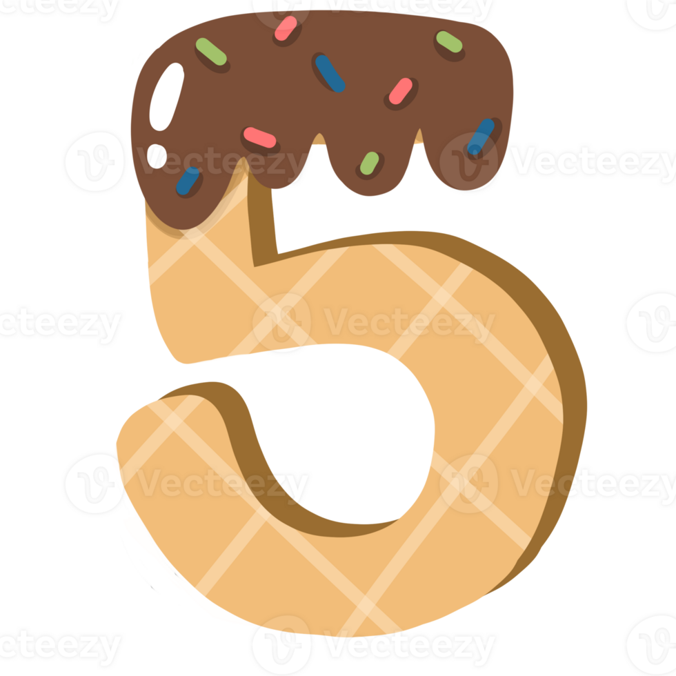 Ice cream number waffle png