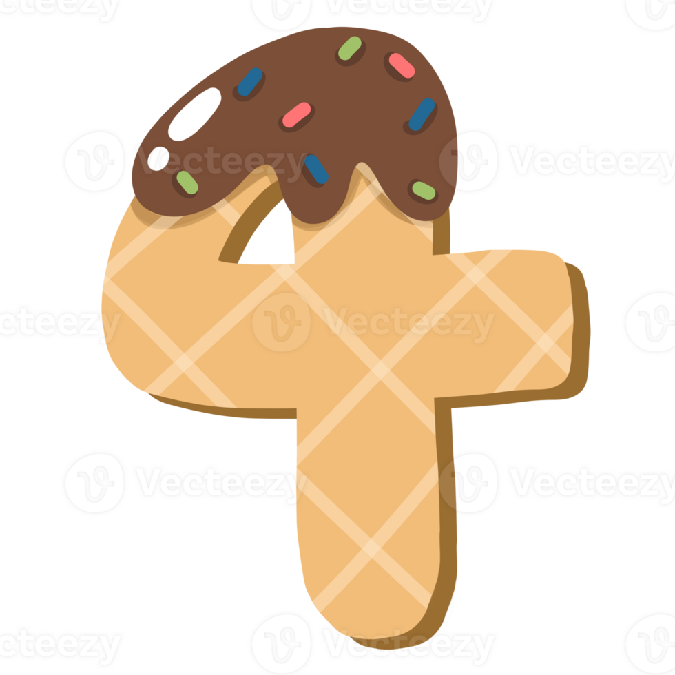 Ice cream number waffle png