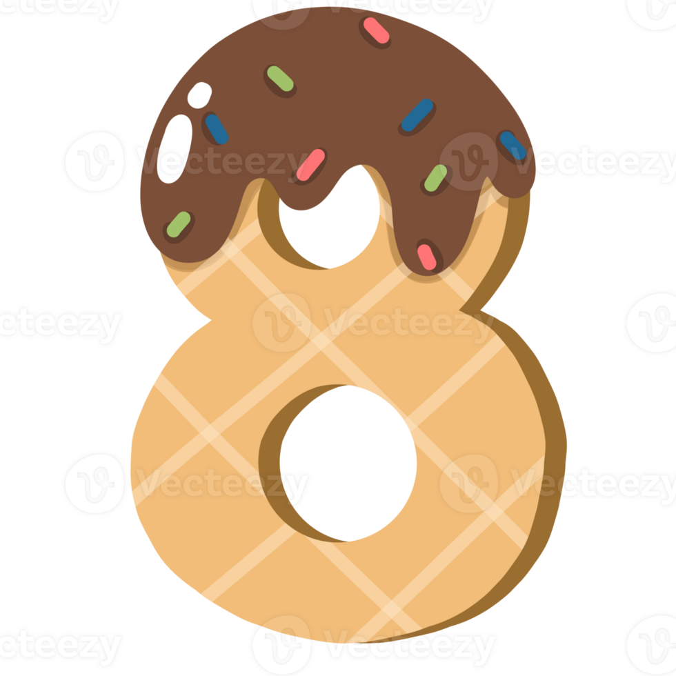 Ice cream number waffle png