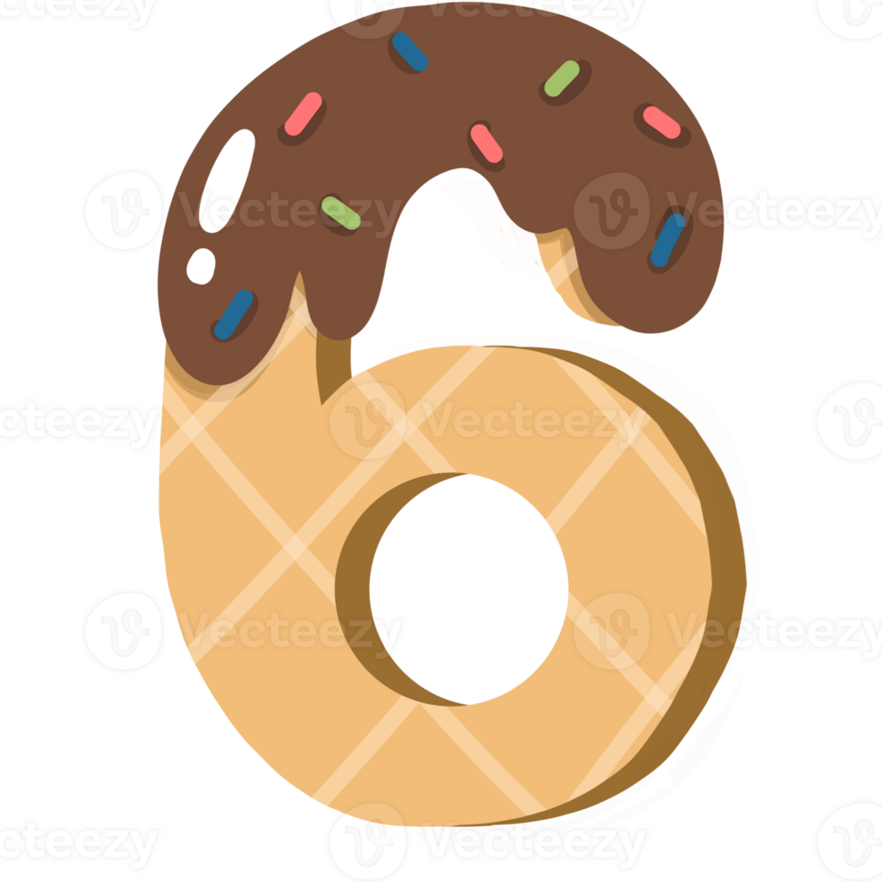 Ice cream number waffle png