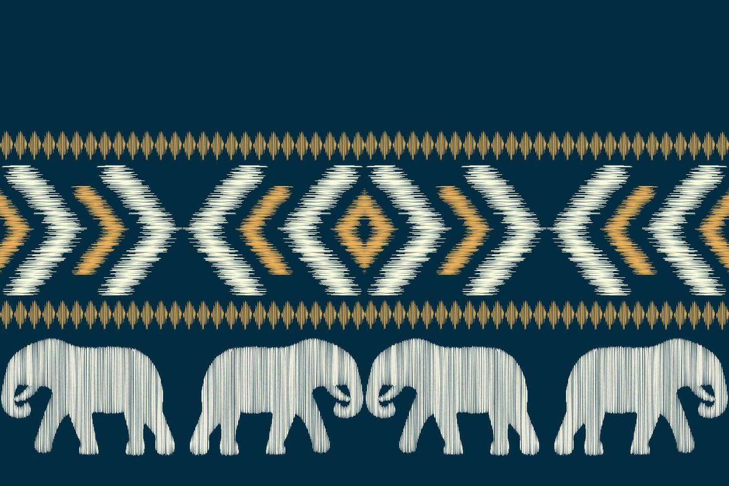 Ethnic Ikat fabric pattern geometric style.African Ikat embroidery Ethnic oriental pattern blue background. Abstract,vector,illustration.Texture,clothing,frame,decoration,carpet,motif. vector