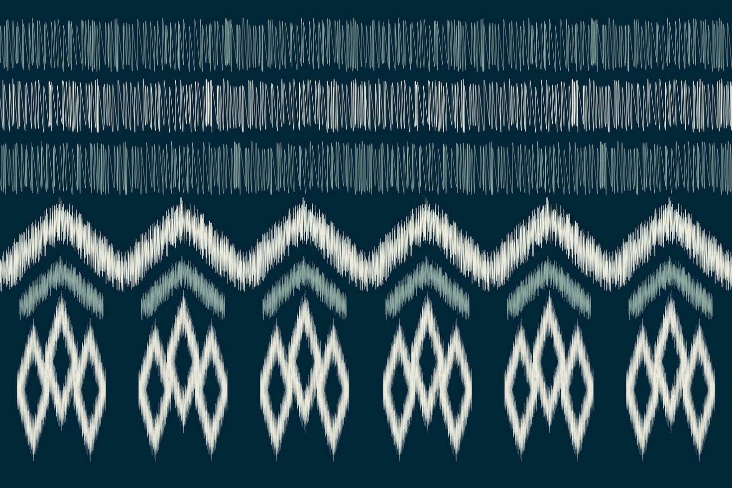 Ethnic Ikat fabric pattern geometric style.African Ikat embroidery Ethnic oriental pattern blue background. Abstract,vector,illustration.Texture,clothing,frame,decoration,carpet,motif. vector