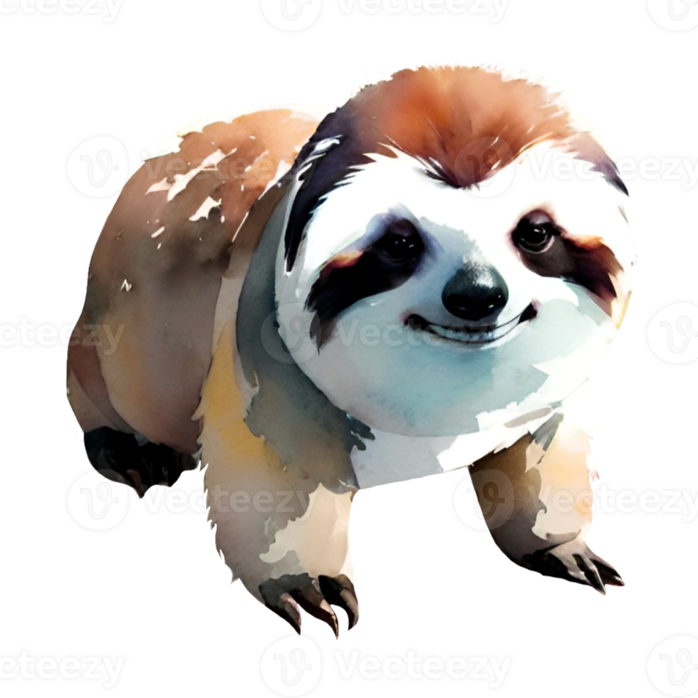 Watercolor Cute Sloth png