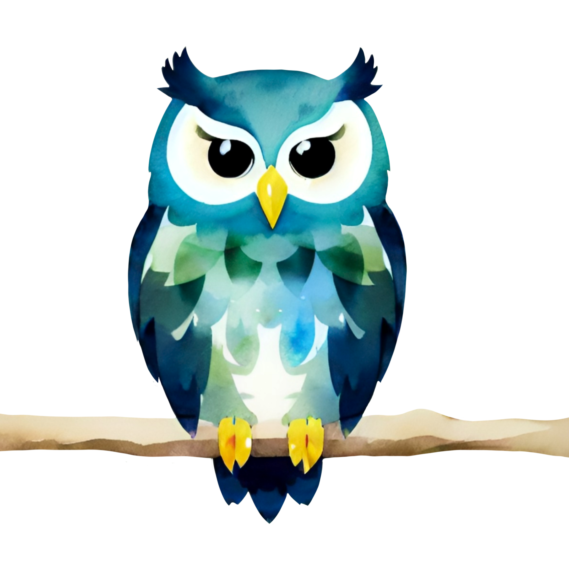 Watercolor Blue Owl 27180940 PNG