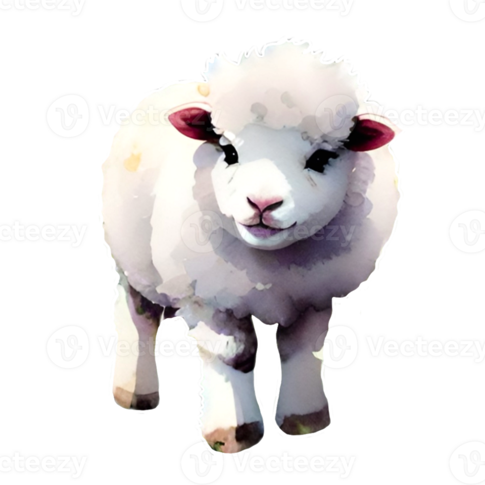 Watercolor Cute Sheep png