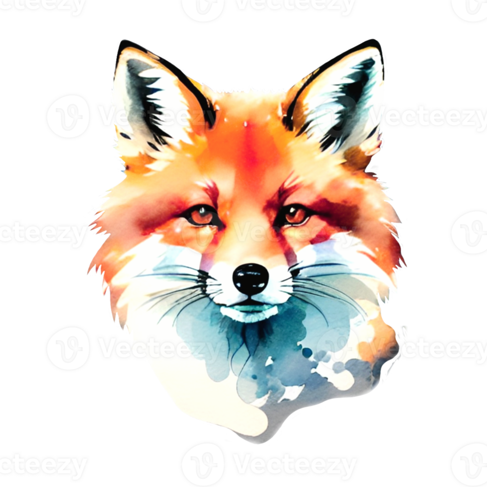 Watercolor Orange Fox png