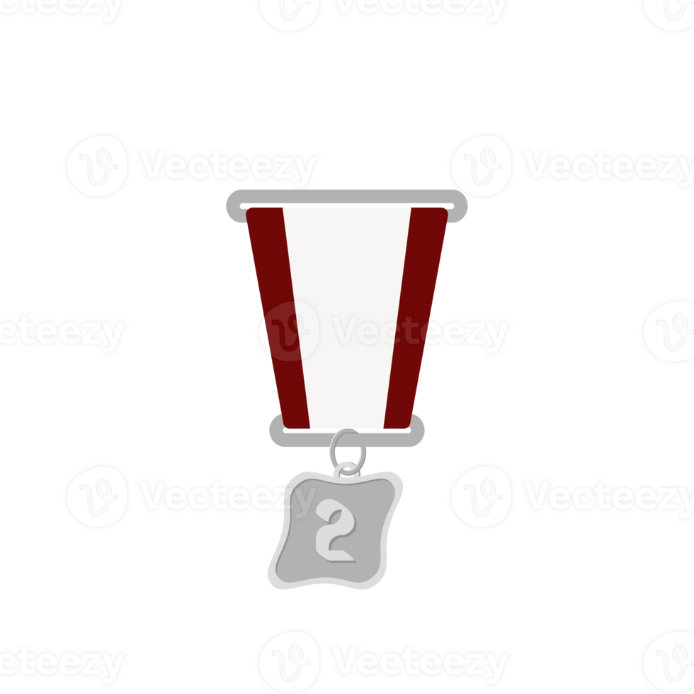 Silver Medal Second Place Ribbon Basic Shape png