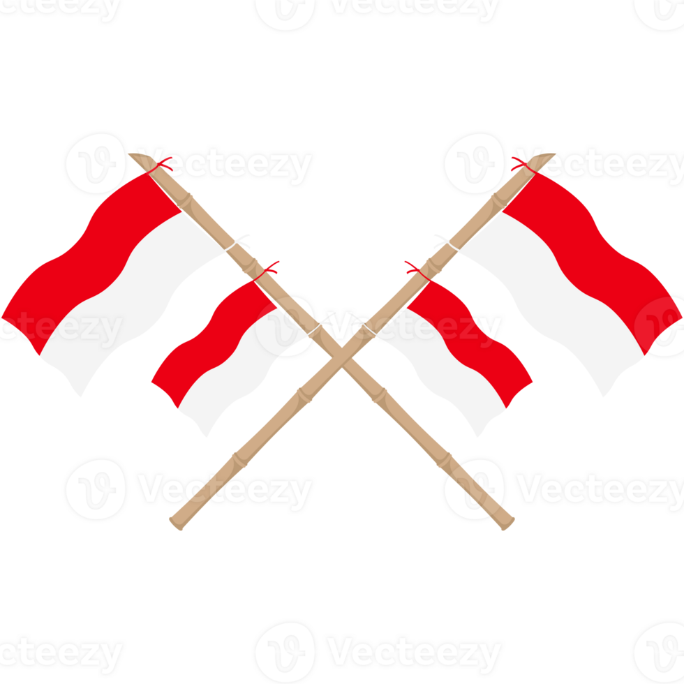 the red and white flag flutters on a bamboo pole png
