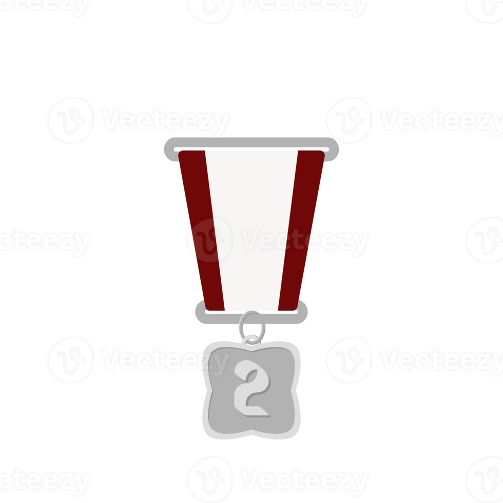 Silver Medal Second Place Ribbon Basic Shape png