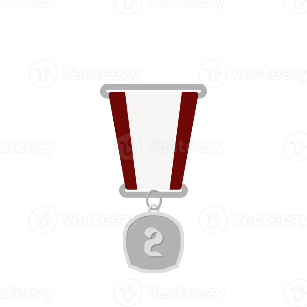 Silver Medal Second Place Ribbon Basic Shape png
