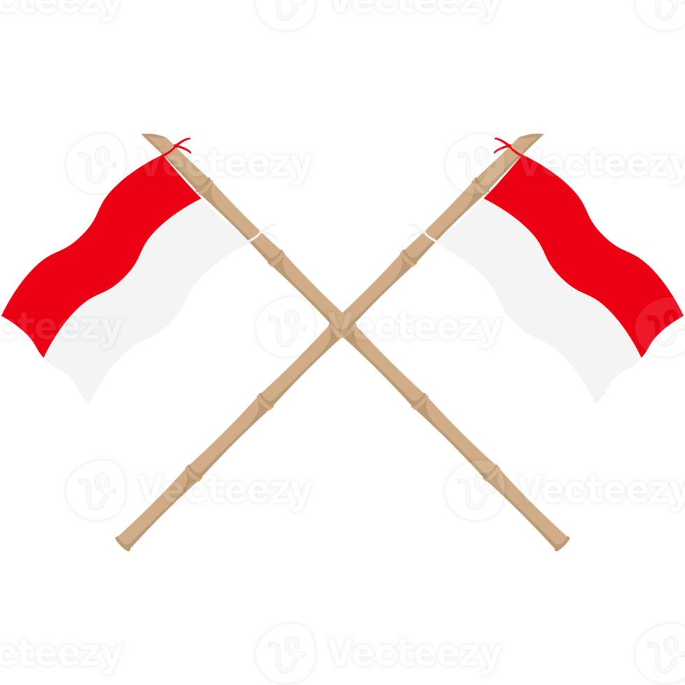 the red and white flag flutters on a bamboo pole png