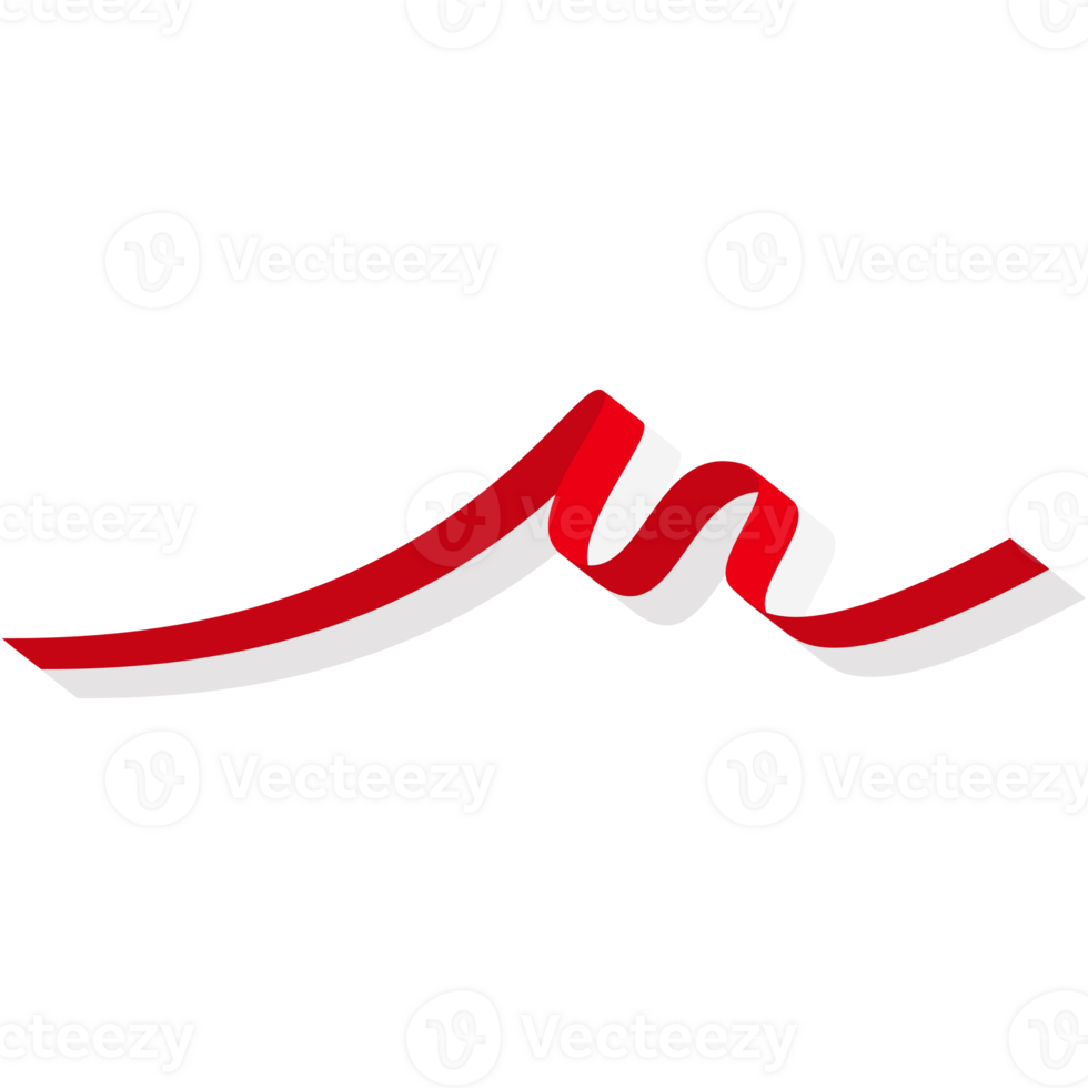 The red and white flag fluttered and folded like a ribbon png