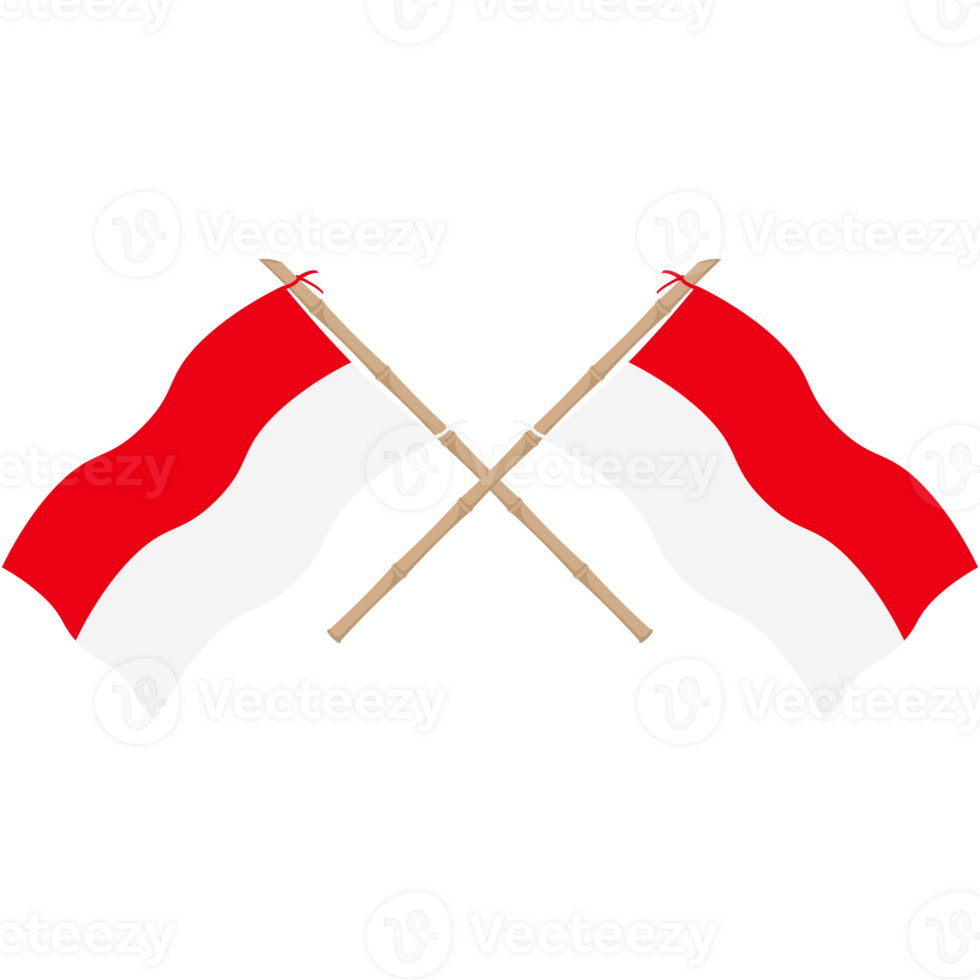 the red and white flag flutters on a bamboo pole png