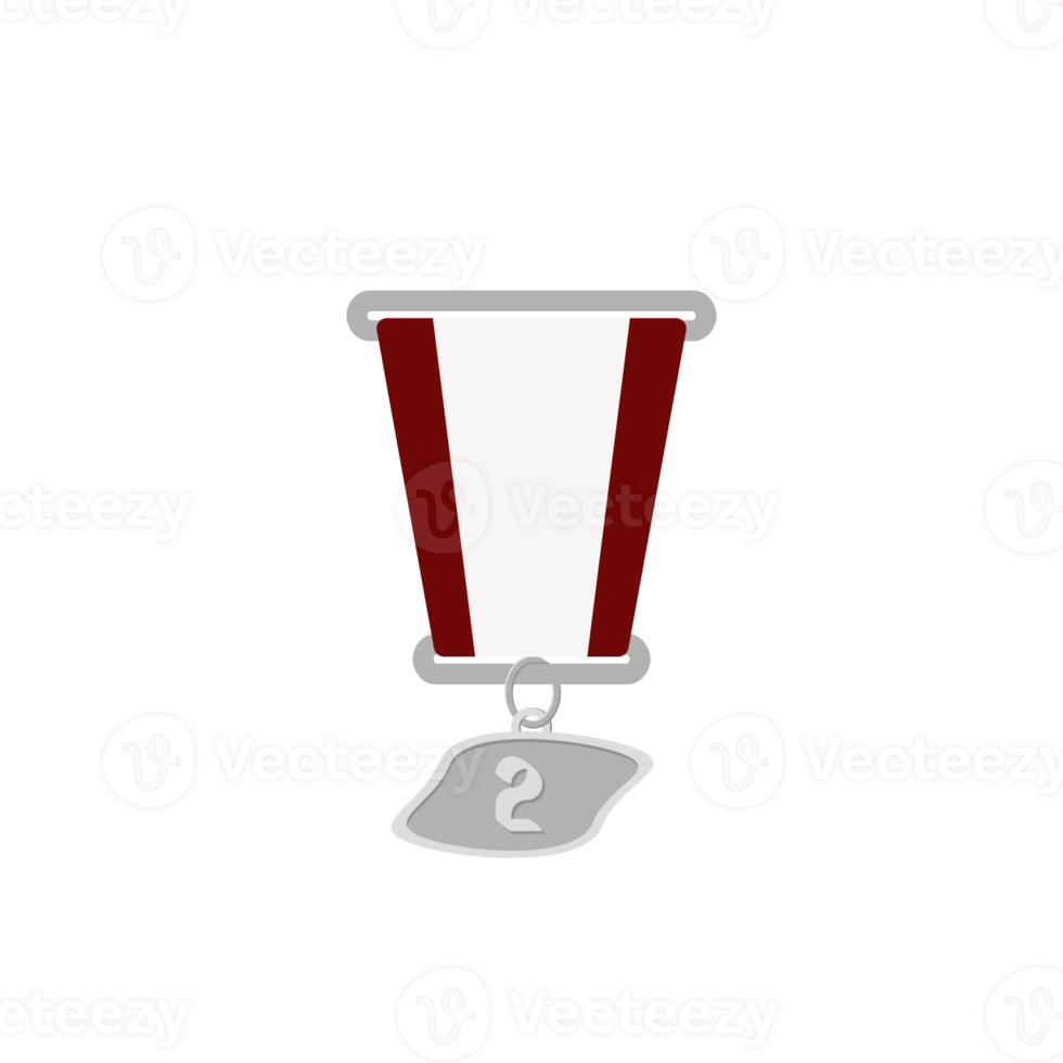 Silver Medal Second Place Ribbon Basic Shape png