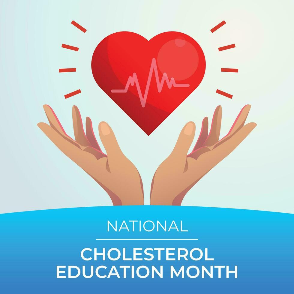 National Cholesterol Education Month design template good for greeeting. heart vector design. vector illustration. flat design. eps. 10.