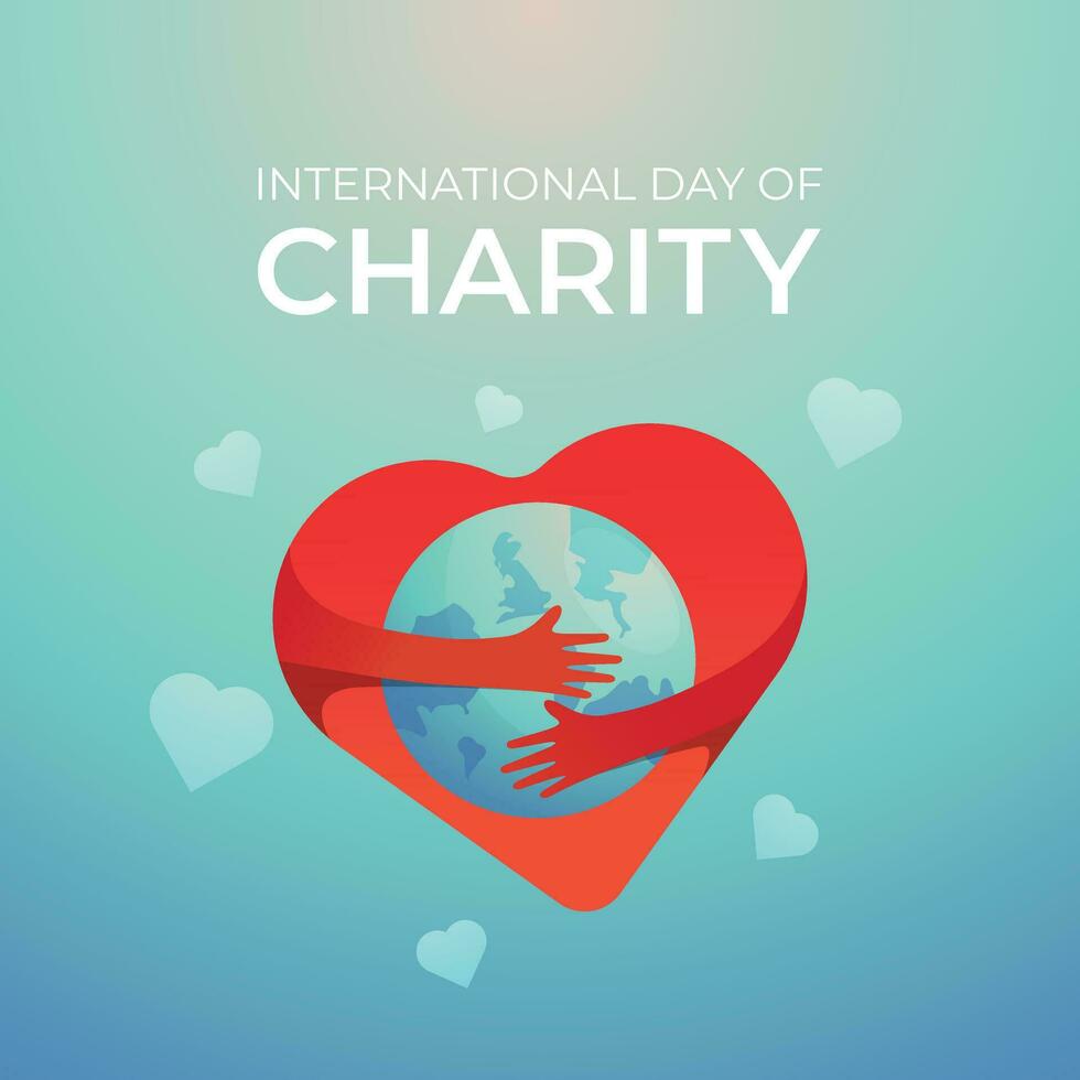 International Day of Charity design template good for celebration. charity design template. heart vector illustration. flat design. eps 10.