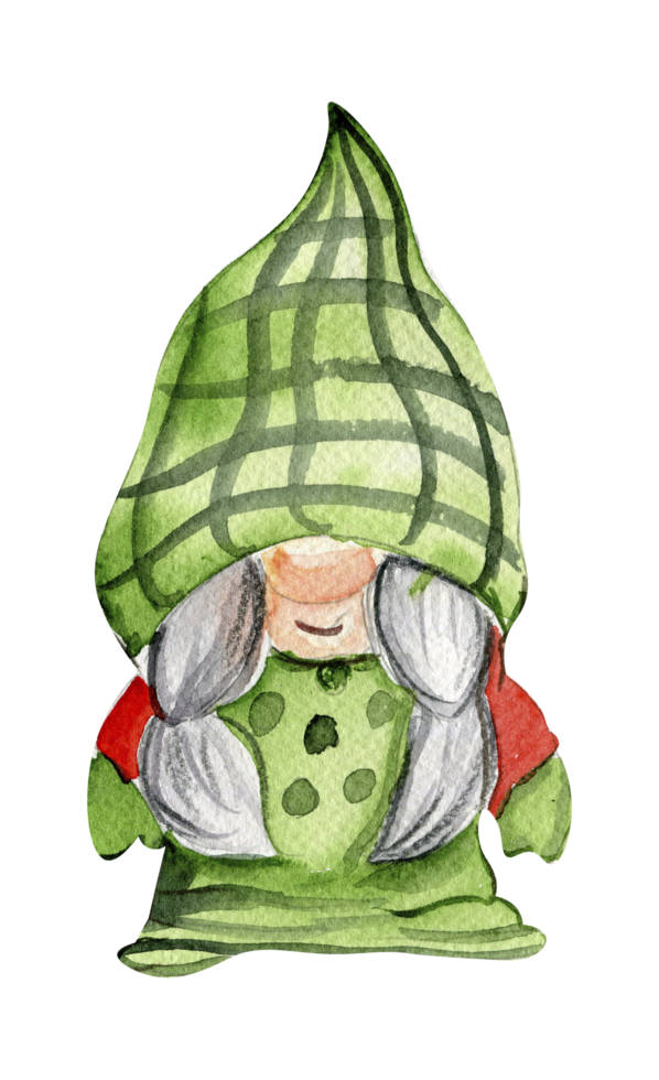 aquarelle scandinave Noël gnome. Noël décoration et personnages. png