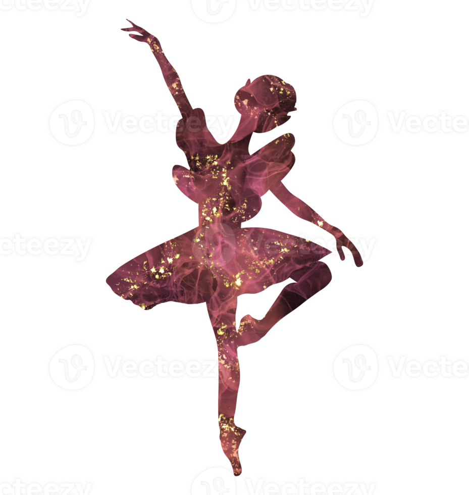 Cartoon fairy silhouette with magic wings. png