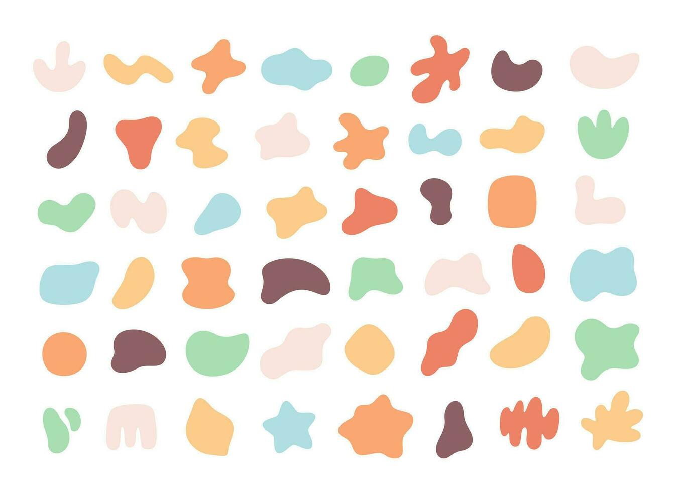 Abstract organic shapes collection. Abstract liquid forms, simple amoeba blob. vector