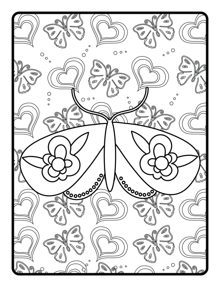 coloring book Butterfly png