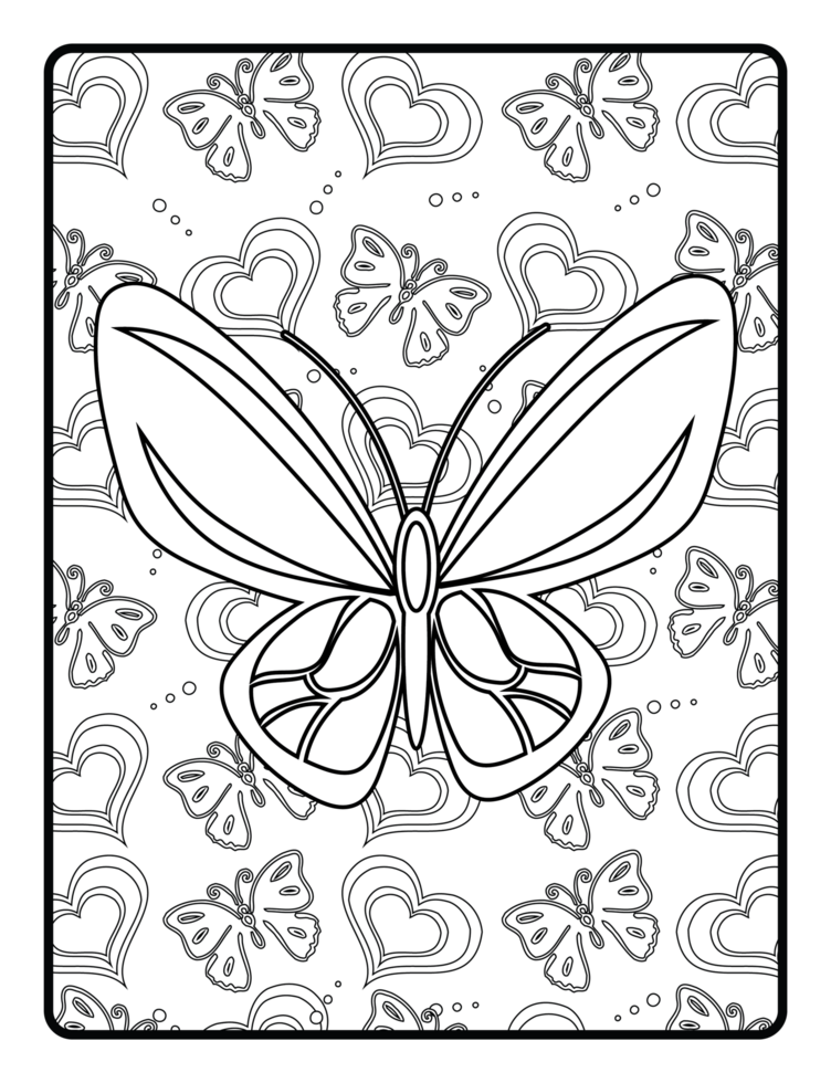 papillon coloration livre png