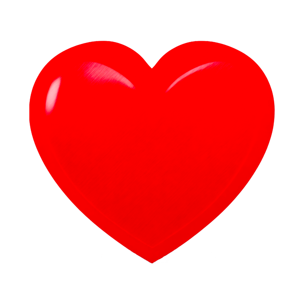 Big red heart isolated on transparent background. realistic romantic element png