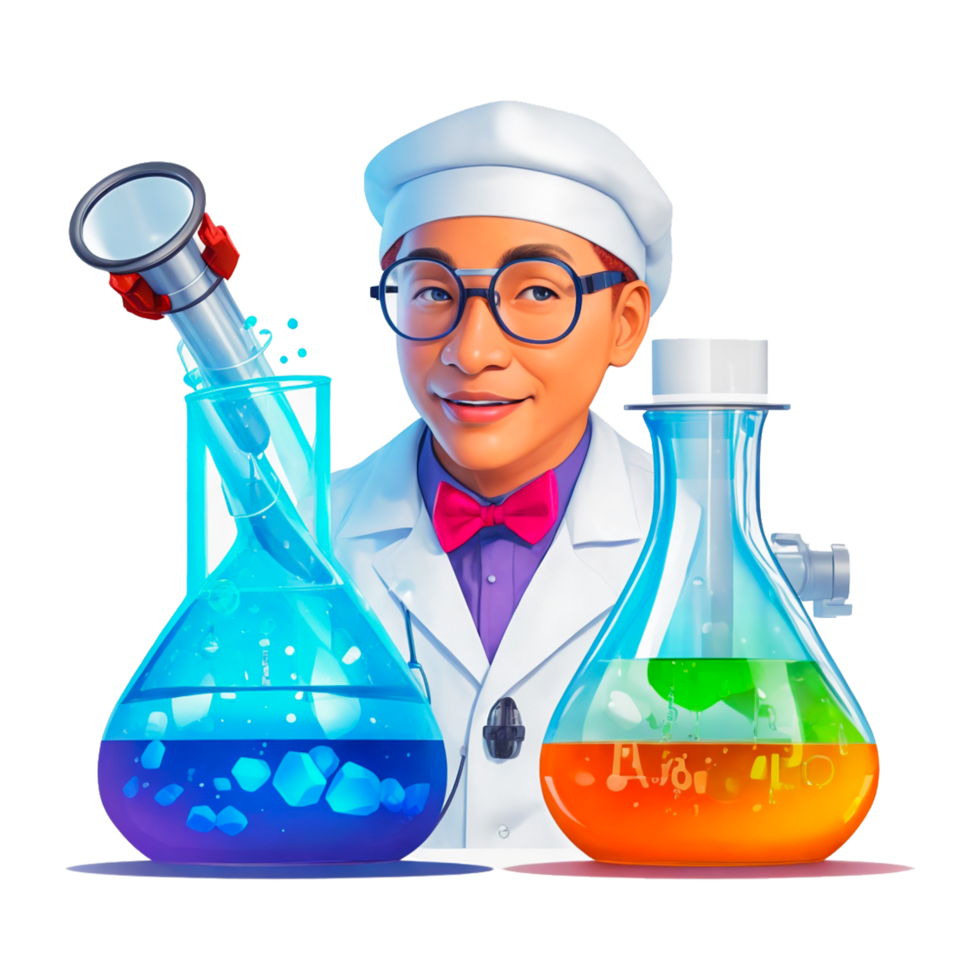Scientist working in lab png  generative ai