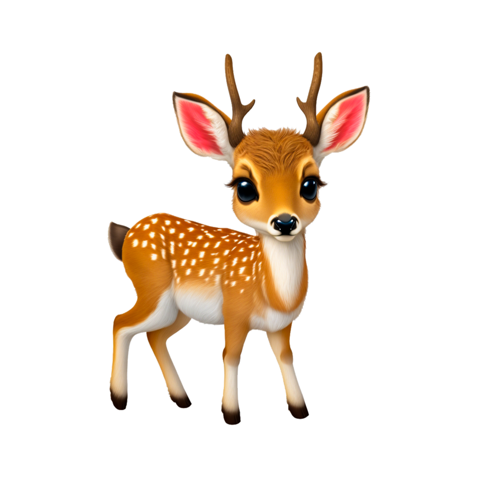 Cartoon baby deer png generative ai
