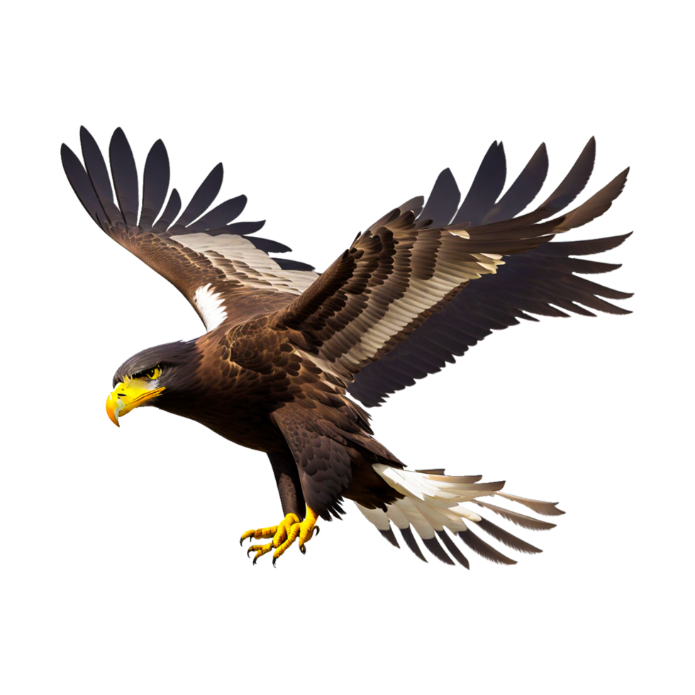 chauve Aigle à queue blanche Aigle oiseau , Aigle transparent Contexte png génératif ai