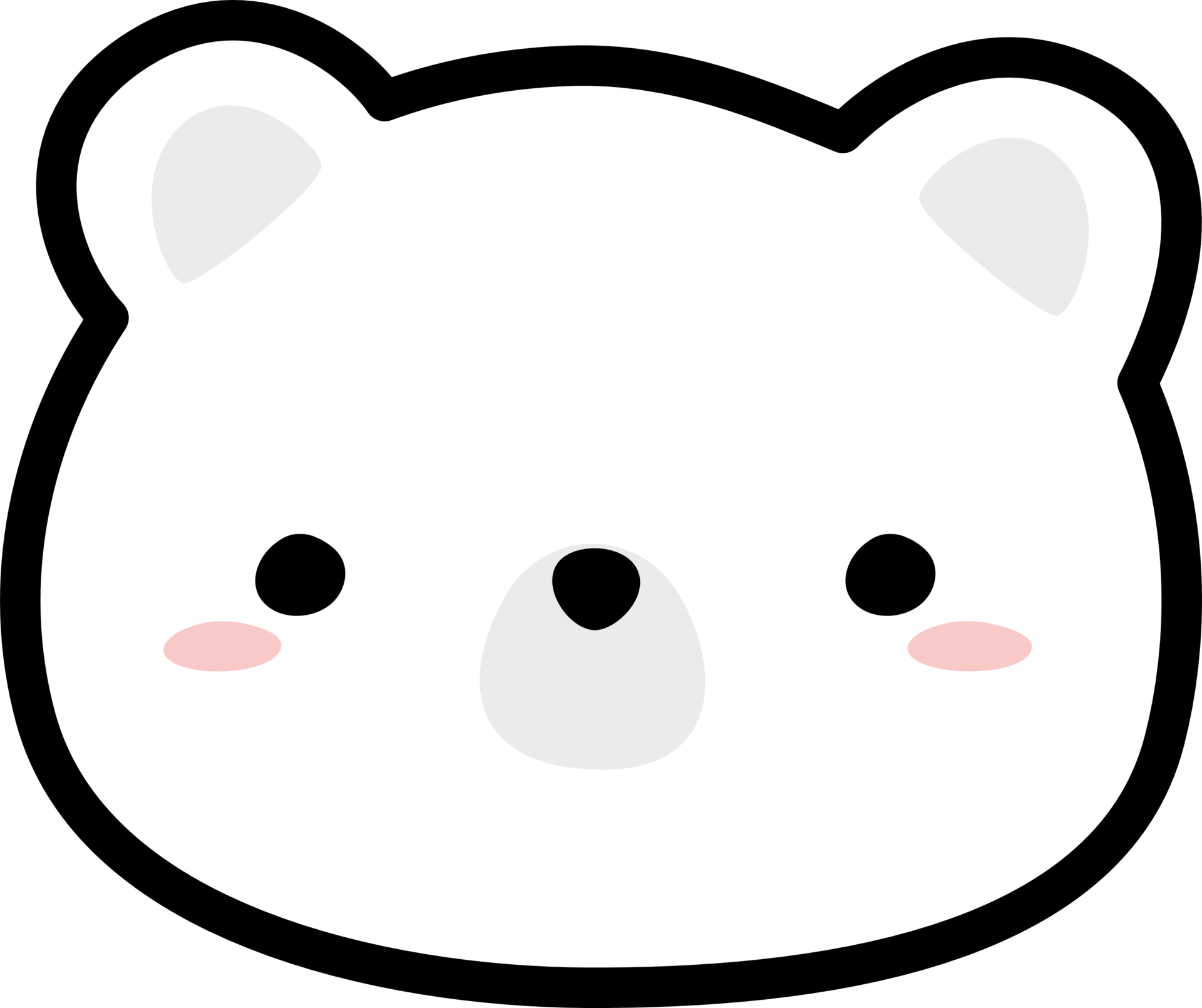 White Polar Bear Face Cartoon Flat Element 27181805 PNG white-polar-bear-face-cartoon-flat-element-27181805-png
