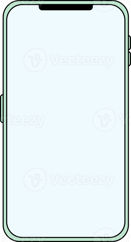 smartphone with blank screen pastel color flat design icon png